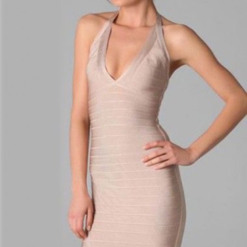 Hervé Leger 'DUST' V-Neck halter bandage dress S